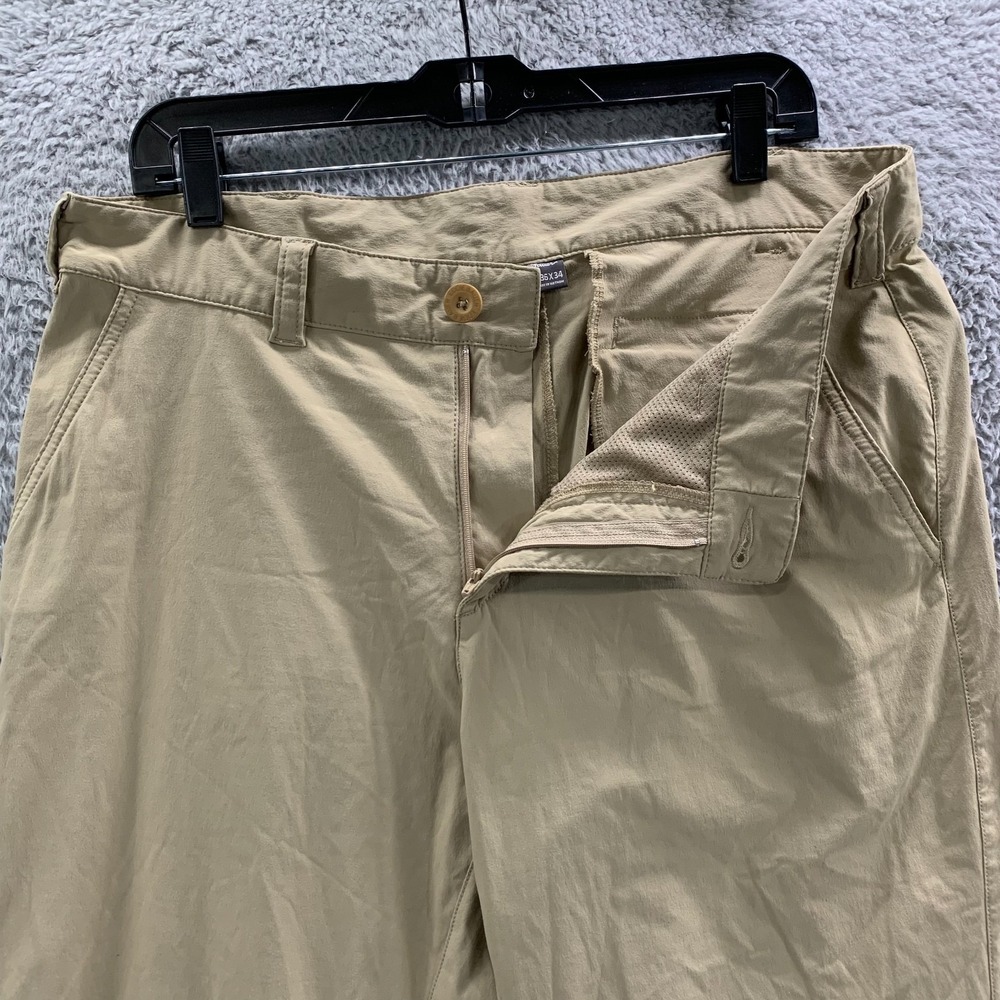 Eddie Bauer Travex Pants Mens 36x29 Measured Beige Hiking Outdoors Tag: 36x34 - Picture 5 of 8